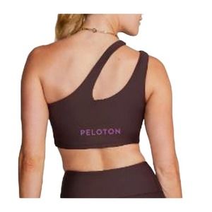 Peloton Show Up Side To Side Bra One Shoulder Sports Bra Size Large Brown